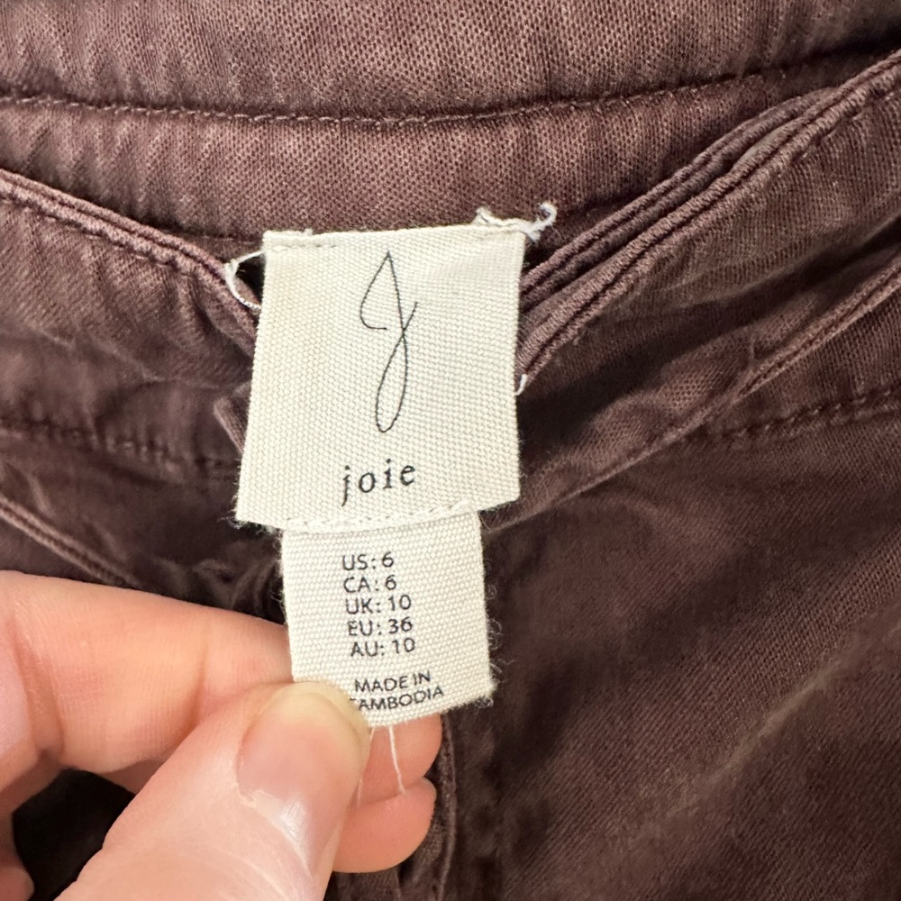 Joie Brown Cargo Wide-Leg Drawstring Pants - Picture 2 of 3